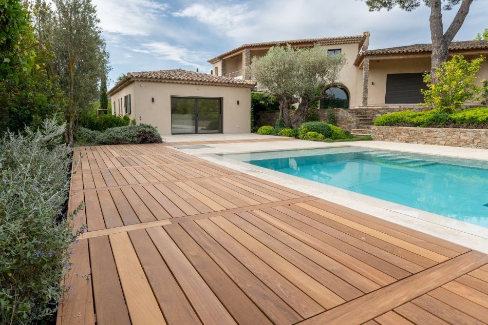 Terrasse en bois exotique & piscine