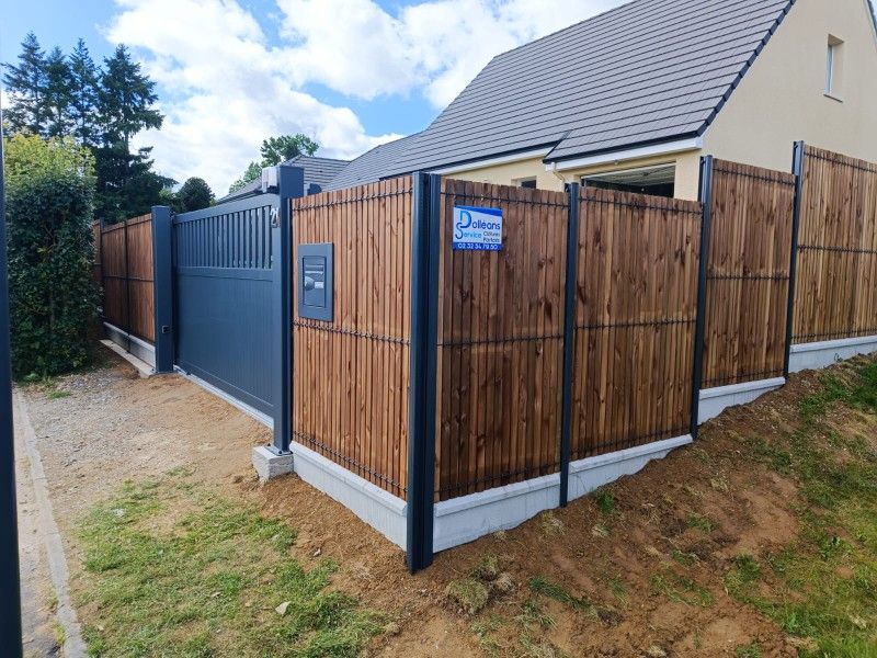Clôture bois & portail aluminium